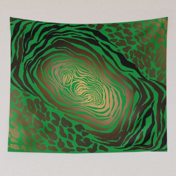 Item preview, Contemporary animal print artwork, animal pattern, jungle pattern, leopard spots, exotic pattern, green zebra seamless   designed and sold by ZeinabTaha.
