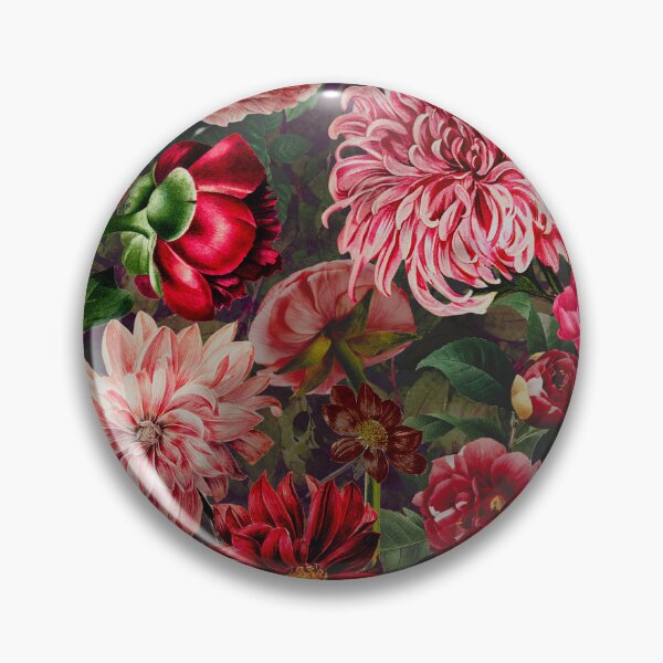 Artikelvorschau, Stilvoller Blumennachtgarten, Vintage Blumen und Rosen, botanisches Blumenmuster, Vintage botanisch entworfen und verkauft von ZeinabTaha.