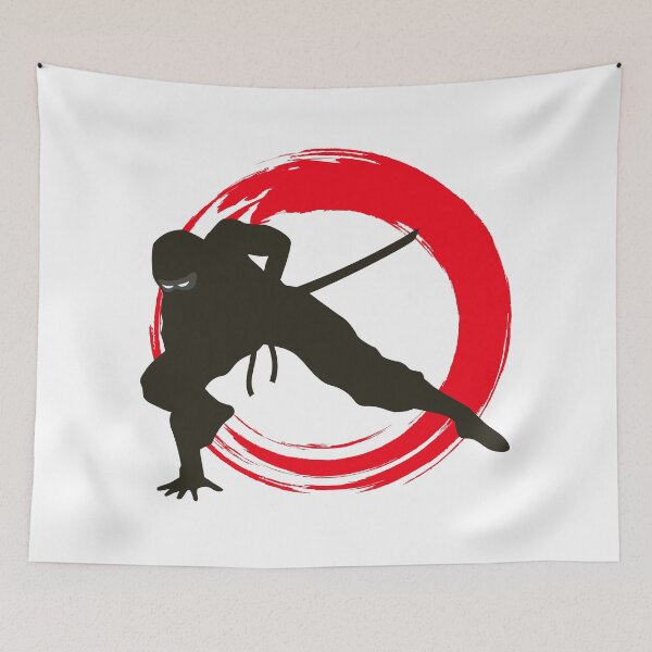 Item preview, Japanese Martial Arts Ninja with Sword One Hand Touching Ground Pose designed and sold by LoveSeasonz.