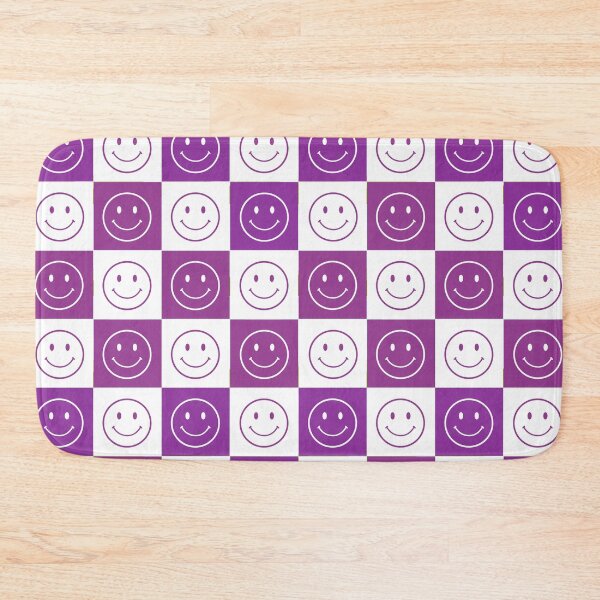 Item preview, Purple Happy Face Grid Smile Smiley Checkerboard Pattern designed and sold by Draculaura2009.