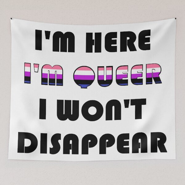 Aperçu de l'œuvre Ici et Queer - Genderfluid créée et vendue par MakeMeASidekick.