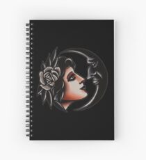 Crescent Girl flash tattoo Spiral Notebook