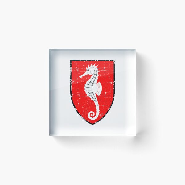 Item preview, Kriegsmarine U-boat U-708 - Seahorse - White Border - Grunge Style  designed and sold by pzd501.