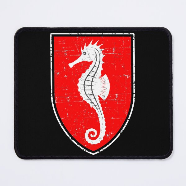 Item preview, Kriegsmarine U-boat U-708 - Seahorse - White Border - Grunge Style  designed and sold by pzd501.