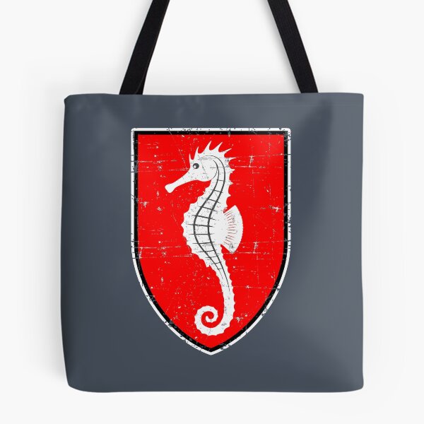 Item preview, Kriegsmarine U-boat U-708 - Seahorse - White Border - Grunge Style  designed and sold by pzd501.