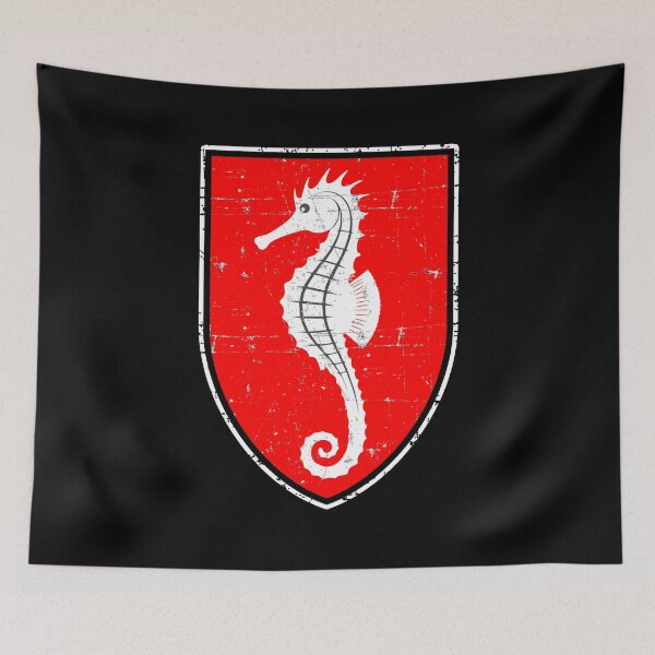 Item preview, Kriegsmarine U-boat U-708 - Seahorse - White Border - Grunge Style  designed and sold by pzd501.