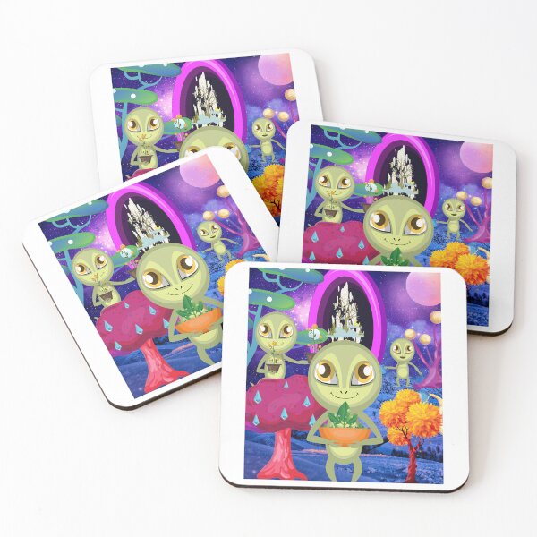 Item preview, Cute Green Alien Farmers On Their Blue Planet  designed and sold by GarnersDesigns.