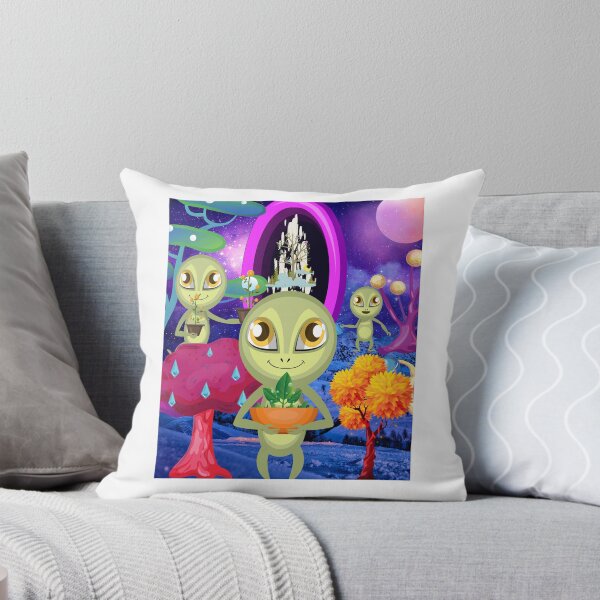 Item preview, Cute Green Alien Farmers On Their Blue Planet  designed and sold by GarnersDesigns.