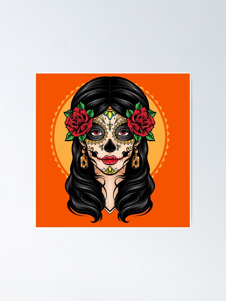 Day of the Dead stamps illustrated, designed by Mexican artist