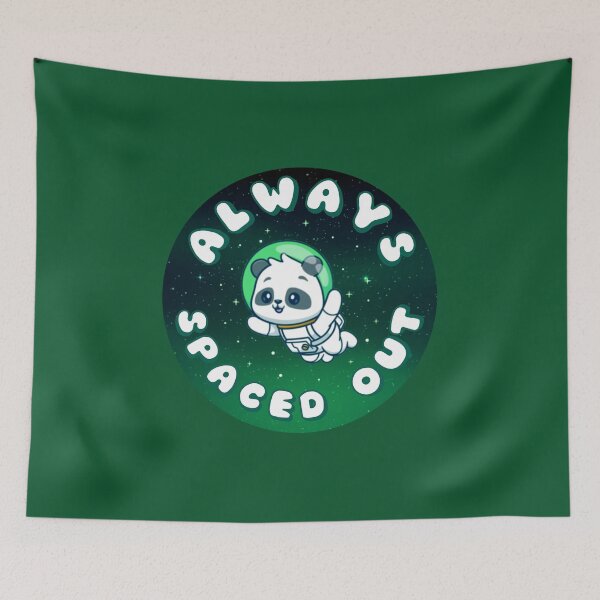 Item preview, ALWAYS SPACED OUT Astronaut Panda Green designed and sold by everything4eva.