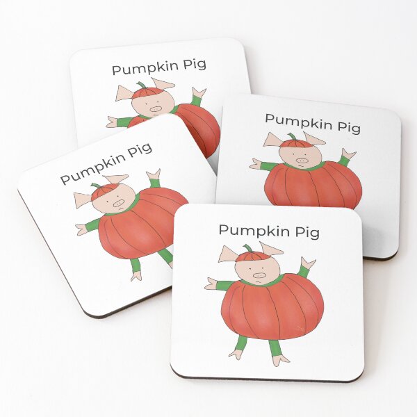 Item preview, Cute White Halloween Pumpkin Pig.  Pig in fancy dress, Halloween designed and sold by PiggingJapan.