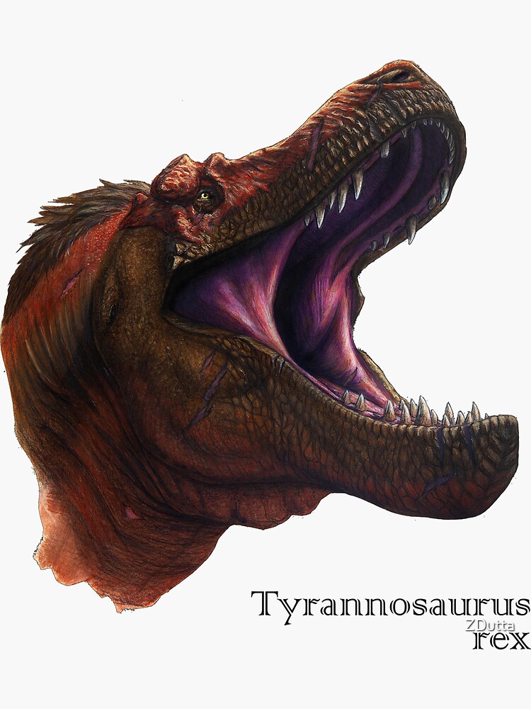 Thumbnail 3 of 3, Sticker, Tyrannosaurus Gape (2020) designed and sold by ZDutta.