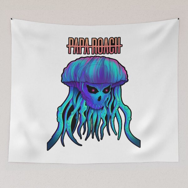Item preview, Light Blue Band Metal blue skull jelly fish designed and sold by MoreauBouvet.