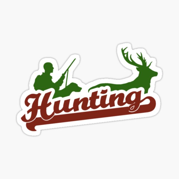 hunting-with-a-hunting-dog-sticker-for-sale-by-mohazsale-redbubble