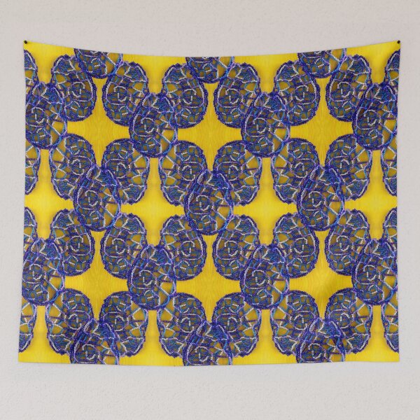 Item preview, Bright Blue And Yellow Beaded Pattern designed and sold by Annalee Beer.
