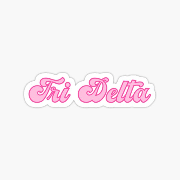 "Pink Retro Tri Delta " Sticker for Sale by emilykcoates Redbubble