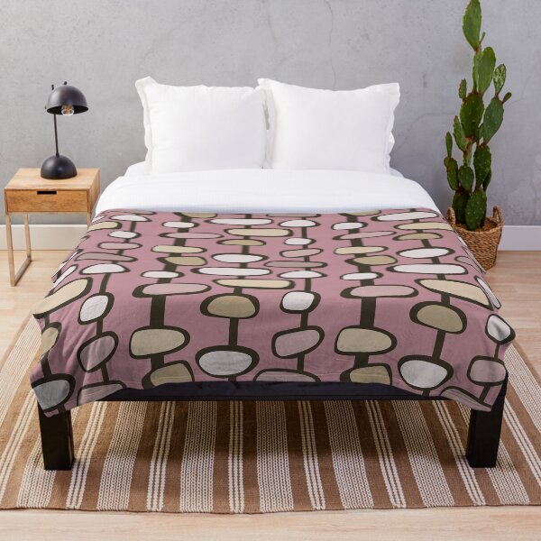 Aperçu de l'œuvre Coloré Rétro Mid Century Esthétique Mod Pod Ogee Motif Géométrique Rose Foncé créée et vendue par scorpiolane.