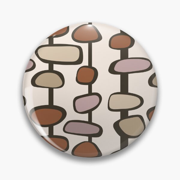 Item preview, Colorful Retro Mid Century Aesthetic Mod Pod Ogee Geometric Pattern Cream & Brown designed and sold by scorpiolane.