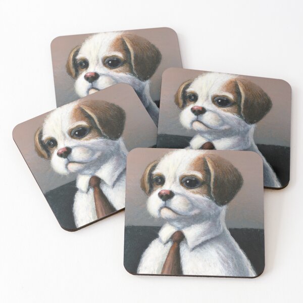 Item preview, Cute Business Dog Oil Painting Portrait designed and sold by ArtifAI.