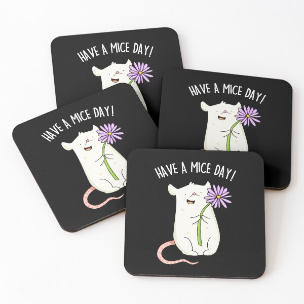 Item preview, Have A Mice Day Funny Mouse Puns (Dark BG) designed and sold by punnybone.