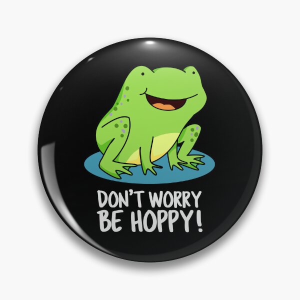 Item preview, Don't Worry Be Hoppy Funny Frog Puns (Dark BG) designed and sold by punnybone.