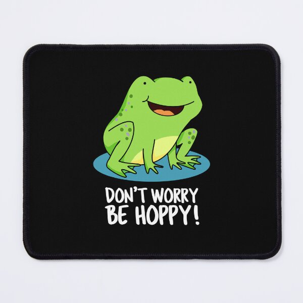Item preview, Don't Worry Be Hoppy Funny Frog Puns (Dark BG) designed and sold by punnybone.