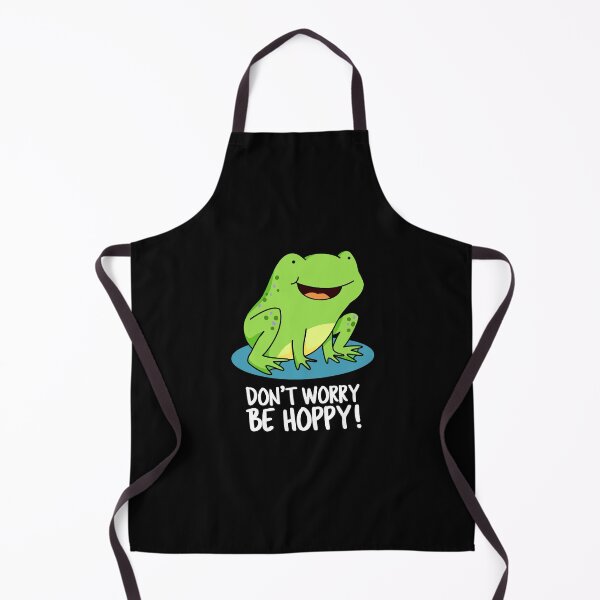 Item preview, Don't Worry Be Hoppy Funny Frog Puns (Dark BG) designed and sold by punnybone.