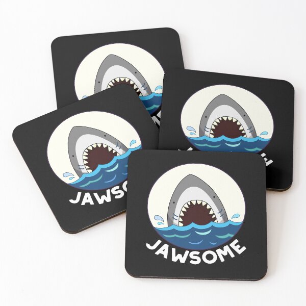 Item preview, Jawsome Funny Shark Puns (Dark BG) designed and sold by punnybone.