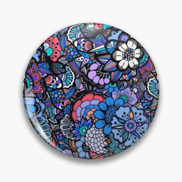 Item preview, flores, azul, seamless, patrón designed and sold by CreativeMagi.