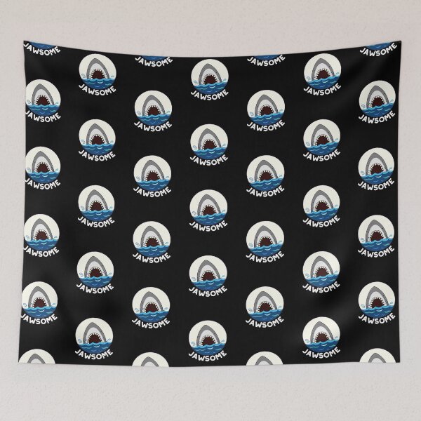 Item preview, Jawsome Funny Shark Puns (Dark BG) designed and sold by punnybone.