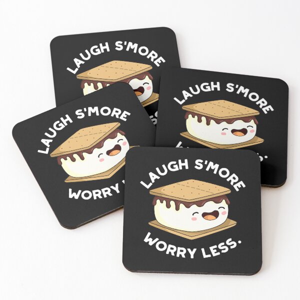 Item preview, Laugh Smore Worry Less Funny Smore Puns (Dark BG) designed and sold by punnybone.