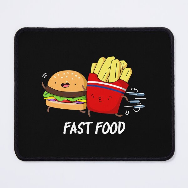 Item preview, Fast Food Funny Burger Fries Puns (Dark BG) designed and sold by punnybone.