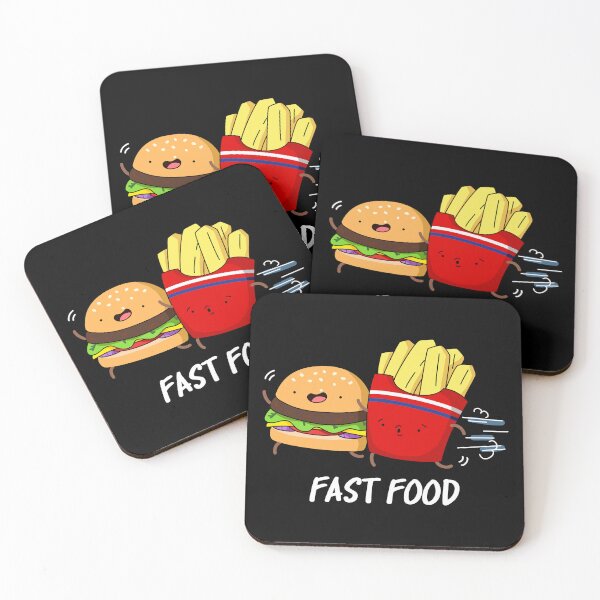 Item preview, Fast Food Funny Burger Fries Puns (Dark BG) designed and sold by punnybone.