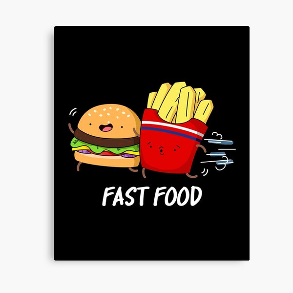 Item preview, Fast Food Funny Burger Fries Puns (Dark BG) designed and sold by punnybone.