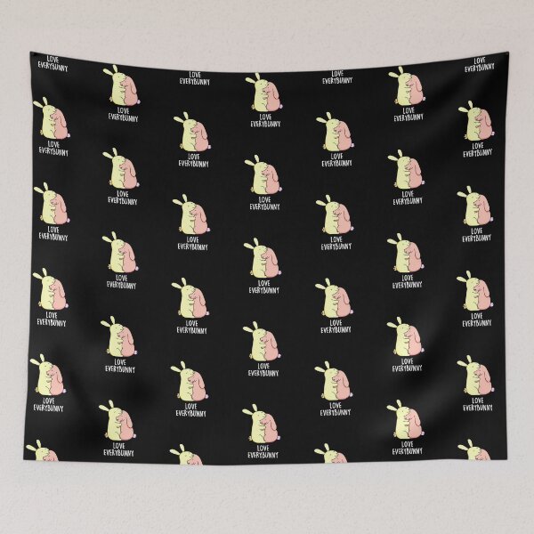 Item preview, Love Every Bunny Funny Rabbit Puns (Dark BG) designed and sold by punnybone.