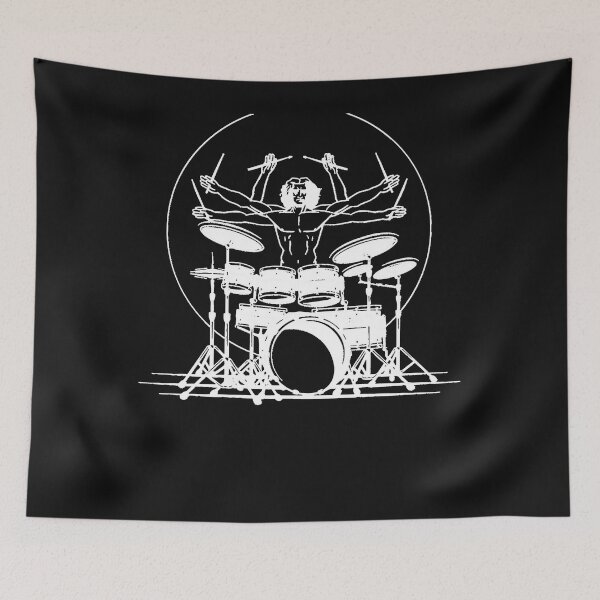 Item preview, Funny Drummer Virtuvian Drummer Man DaVinci  designed and sold by MelodyReed1.