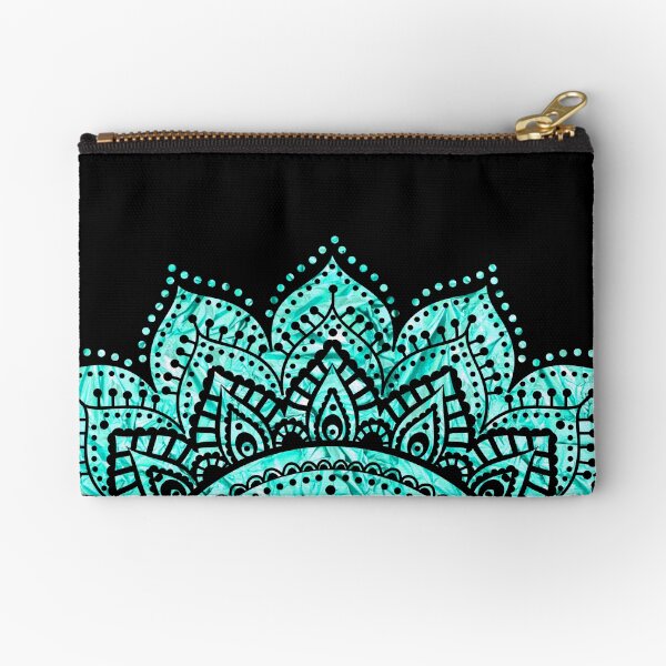 Vista previa del artículo con la obra «Mandala negro y verde azulado», diseñado y vendido por haroulita.