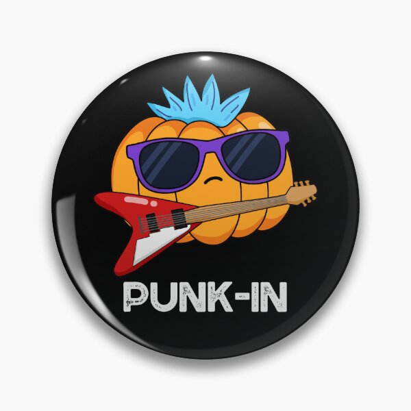 Item preview, Punk-in Funny Punk Rock Pumpkin Puns (Dark BG) designed and sold by punnybone.