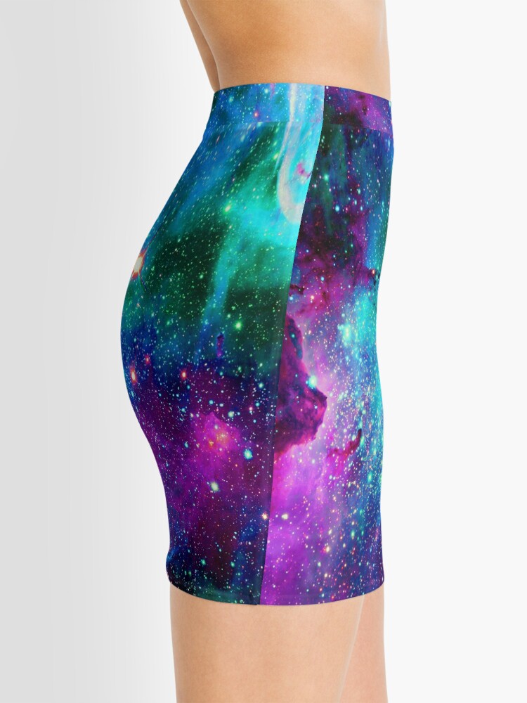 Discover Purple teal nebula  Mini Skirt