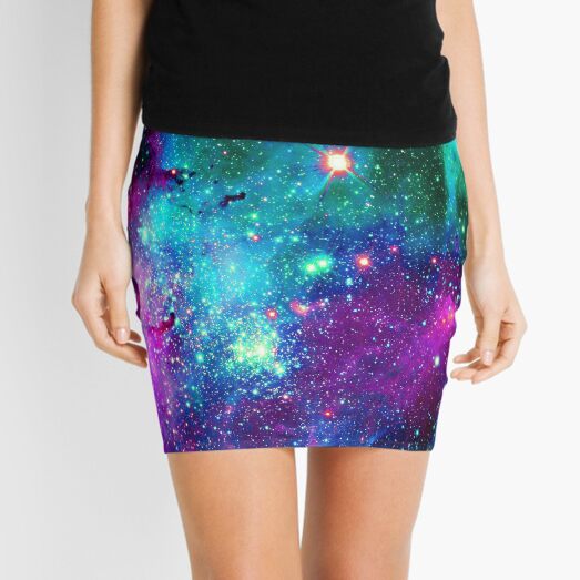 Purple teal nebula Mini Skirt