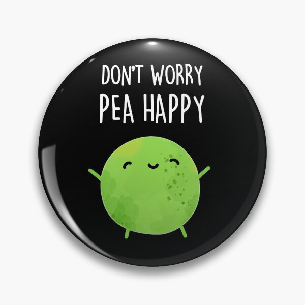 Item preview, Don't Worry Pea Happy Funny Pea Puns (Dark BG) designed and sold by punnybone.