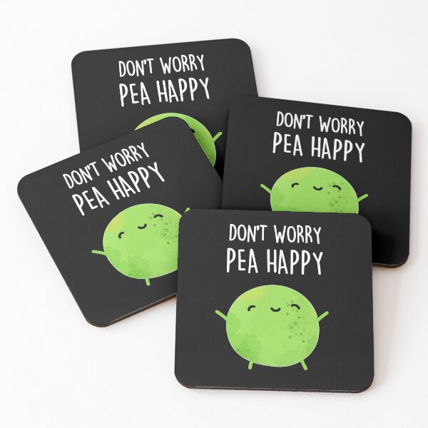 Item preview, Don't Worry Pea Happy Funny Pea Puns (Dark BG) designed and sold by punnybone.