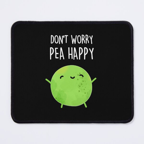 Item preview, Don't Worry Pea Happy Funny Pea Puns (Dark BG) designed and sold by punnybone.