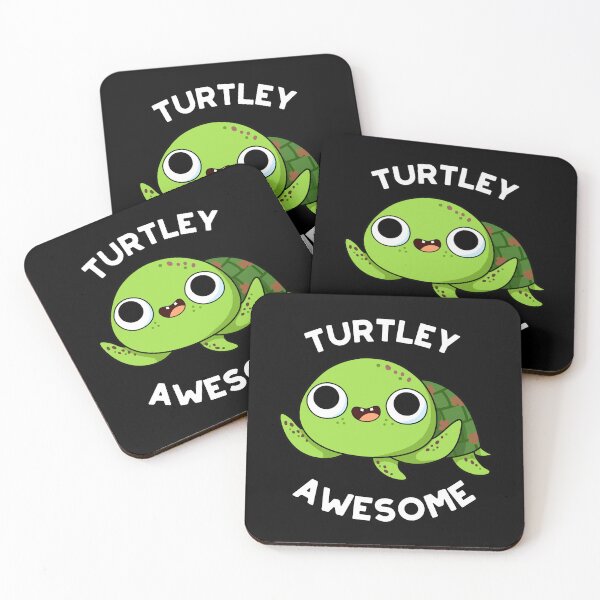 Item preview, Turtley Awesome Funny Turtle Puns (Dark BG) designed and sold by punnybone.