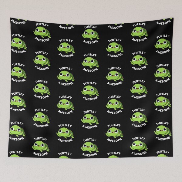 Item preview, Turtley Awesome Funny Turtle Puns (Dark BG) designed and sold by punnybone.