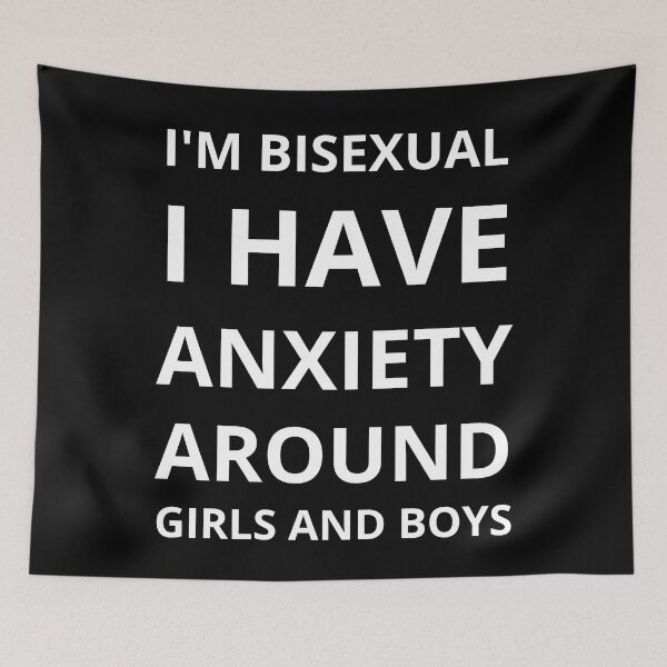 Item preview, I'm Bisexual I Have Anxiety Around Girls And Boys Bi Humor In Black designed and sold by LuckyKermit.
