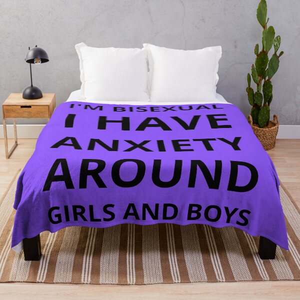 Item preview, I'm Bisexual I Have Anxiety Around Girls And Boys Bi Humor In Purple designed and sold by LuckyKermit.