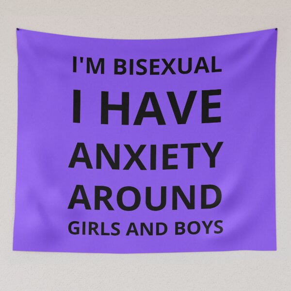 Item preview, I'm Bisexual I Have Anxiety Around Girls And Boys Bi Humor In Purple designed and sold by LuckyKermit.