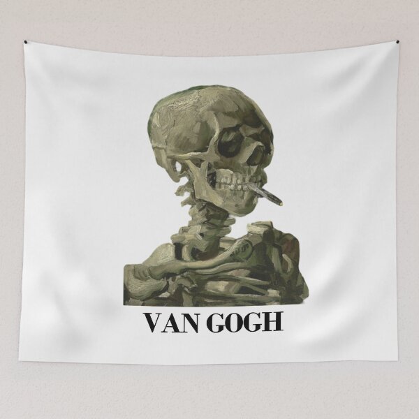 Item preview, Van Gogh portrait - Skull with a burning cigarette designed and sold by Storyphyle.