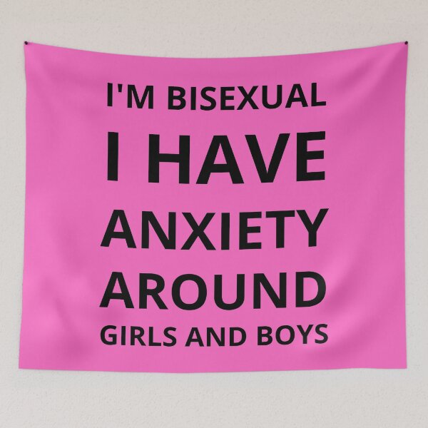 Item preview, I'm Bisexual I Have Anxiety Around Girls And Boys Bi Humor In Pink designed and sold by LuckyKermit.
